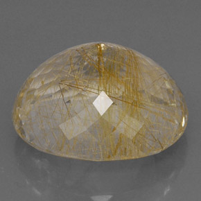 Rutile Quartz Gemstone in 21.4 x 19.5 mm Size for Sale, Rutile Quartz Stone in Colorless Golden Color