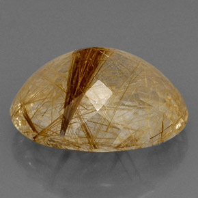 Rutile Quartz Gemstone in 19.7 x 15.8 mm Size for Sale, Rutile Quartz Stone in Colorless Golden Color