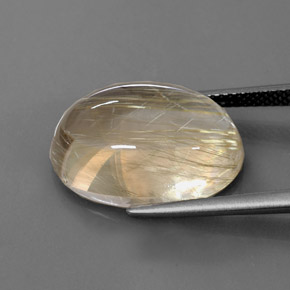 Rutile Quartz Gemstone in 18 x 13 mm (calibrated) Size for Sale, Rutile Quartz Stone in Colorless Golden Color