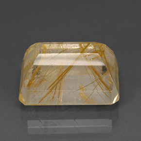 Rutile Quartz Gemstone in 22.5 x 16.5 mm Size for Sale, Rutile Quartz Stone in Colorless Golden Color