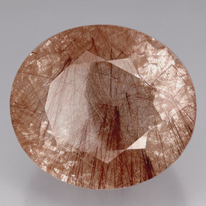 550.71 ct Brown Rutile Quartz Stone, Natural Rutile Quartz in Oval Facet Shape for Sale