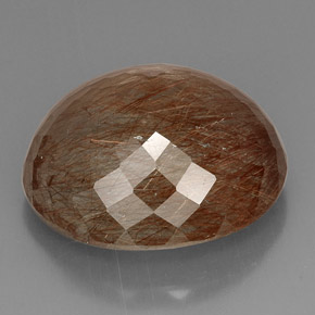 Rutile Quartz Gemstone in 24.2 x 22.1 mm Size for Sale, Rutile Quartz Stone in Golden Brown Color