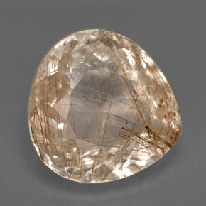 12.48 ct Colorless Rutile Quartz Gemstone, Rutile Quartz Gem in Pear Facet Shape for Sale.