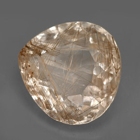 12.48 ct Colorless Rutile Quartz Stone, Natural Rutile Quartz in Pear Facet Shape for Sale