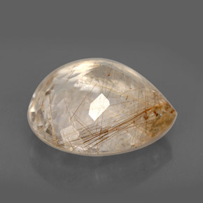 Rutile Quartz Gemstone in 16.7 x 16.3 mm Size for Sale, Rutile Quartz Stone in Colorless Color