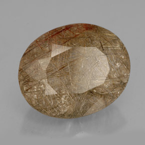 10.90 ct Brown Rutile Quartz Stone, Natural Rutile Quartz in Oval Facet Shape for Sale