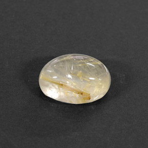 1.44 ct Yellow Rutile Quartz Gemstone, Rutile Quartz Gem in Oval Cabochon Shape for Sale.