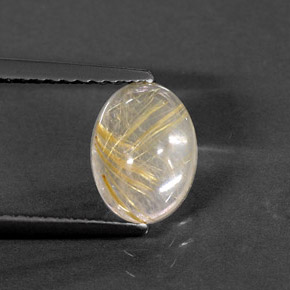 1.44 ct Yellow Rutile Quartz Stone, Natural Rutile Quartz in Oval Cabochon Shape for Sale