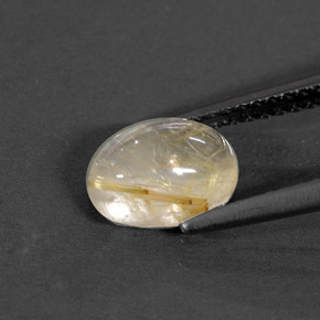 Rutile Quartz Gemstone in 8 x 6 mm (calibrated) Size for Sale, Rutile Quartz Stone in Colorless Golden Color