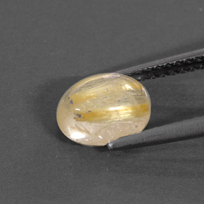 Rutile Quartz Gemstone in 8 x 6 mm (calibrated) Size for Sale, Rutile Quartz Stone in Colorless Golden Color