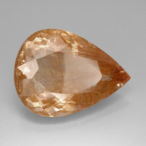 83.74 ct Brown Rutile Quartz Stone, Natural Rutile Quartz in Pear Facet Shape for Sale