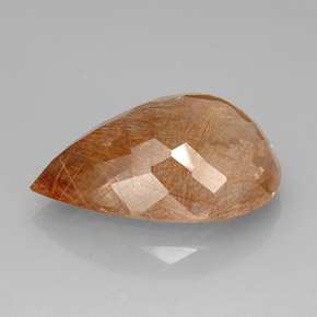 Rutile Quartz Gemstone in 37.6 x 27.9 mm Size for Sale, Rutile Quartz Stone in Golden Brown Color