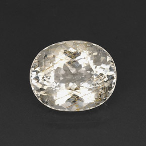 18.65 ct Yellow Rutile Quartz Stone, Natural Rutile Quartz in Oval Facet Shape for Sale