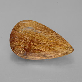 4.38 ct Brown Rutile Quartz Gemstone, Rutile Quartz Gem in Pear Facet Shape for Sale.