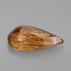 Rutile Quartz Gemstone in 15.9 x 9.4 mm Size for Sale, Rutile Quartz Stone in Golden Brown Color