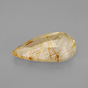 Rutile Quartz Gemstone in 14.9 x 9.4 mm Size for Sale, Rutile Quartz Stone in Colorless Golden Color