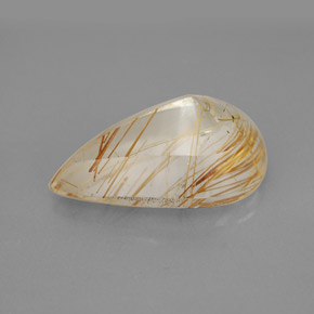 Rutile Quartz Gemstone in 15.8 x 10.3 mm Size for Sale, Rutile Quartz Stone in Colorless Golden Color