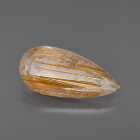 2.76 ct Colorless Rutile Quartz Gemstone, Rutile Quartz Gem in Pear Facet Shape for Sale.