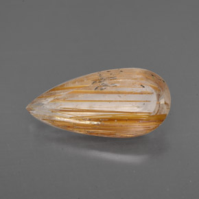 2.76 ct Colorless Rutile Quartz Stone, Natural Rutile Quartz in Pear Facet Shape for Sale