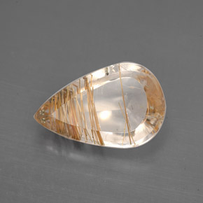 3.41 ct Colorless Rutile Quartz Stone, Natural Rutile Quartz in Pear Facet Shape for Sale
