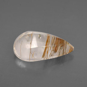 Rutile Quartz Gemstone in 13.4 x 8.5 mm Size for Sale, Rutile Quartz Stone in Colorless Color