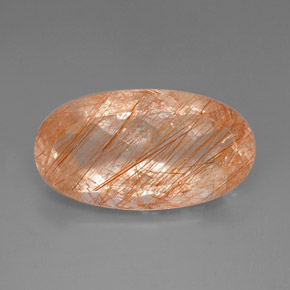 35.50 ct Yellow Rutile Quartz Gemstone, Rutile Quartz Gem in Oval Facet Shape for Sale.