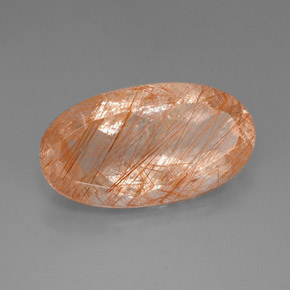 35.50 ct Yellow Rutile Quartz Stone, Natural Rutile Quartz in Oval Facet Shape for Sale