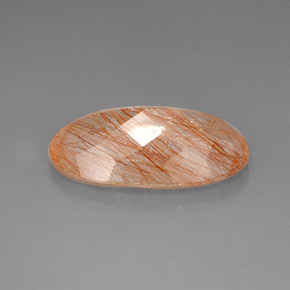 Rutile Quartz Gemstone in 31.7 x 17.5 mm Size for Sale, Rutile Quartz Stone in Colorless Golden Color