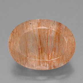 38.06 ct Yellow Rutile Quartz Gemstone, Rutile Quartz Gem in Oval Facet Shape for Sale.
