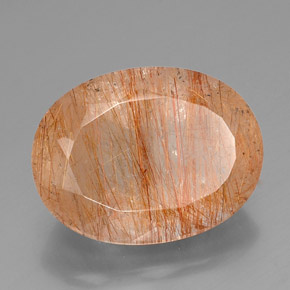 38.06 ct Yellow Rutile Quartz Stone, Natural Rutile Quartz in Oval Facet Shape for Sale