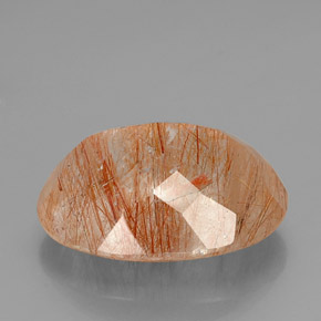 Rutile Quartz Gemstone in 25.6 x 19.4 mm Size for Sale, Rutile Quartz Stone in Colorless Golden Color