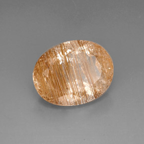 22.42 ct Yellow Rutile Quartz Stone, Natural Rutile Quartz in Oval Facet Shape for Sale