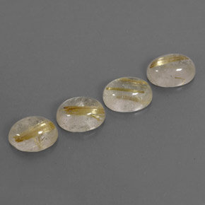 5.94 ct Yellow Rutile Quartz Stone, Natural Rutile Quartz in Oval Cabochon Shape for Sale