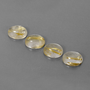 6.04 ct Yellow Rutile Quartz Stone, Natural Rutile Quartz in Oval Cabochon Shape for Sale
