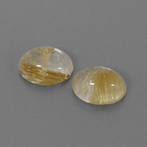 2.71 ct Yellow Rutile Quartz Gemstone, Rutile Quartz Gem in Oval Cabochon Shape for Sale.