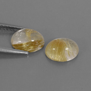 Rutile Quartz Gemstone in 8.2 x 6.4 mm Size for Sale, Rutile Quartz Stone in Colorless Golden Color