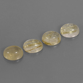 6.28 ct Yellow Rutile Quartz Stone, Natural Rutile Quartz in Oval Cabochon Shape for Sale