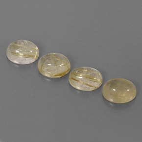 Rutile Quartz Gemstone in 8 x 6 mm (calibrated) Size for Sale, Rutile Quartz Stone in Colorless Golden Color