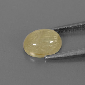 Rutile Quartz Gemstone in 8.5 x 6.5 mm Size for Sale, Rutile Quartz Stone in Colorless Golden Color
