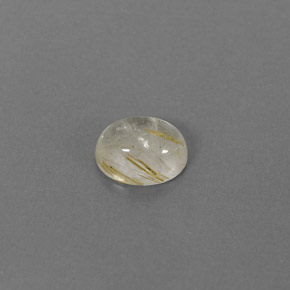 1.47 ct Yellow Rutile Quartz Gemstone, Rutile Quartz Gem in Oval Cabochon Shape for Sale.