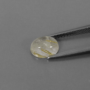 Rutile Quartz Gemstone in 8 x 6 mm (calibrated) Size for Sale, Rutile Quartz Stone in Colorless Golden Color