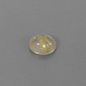 1.48 ct Yellow Rutile Quartz Gemstone, Rutile Quartz Gem in Oval Cabochon Shape for Sale.