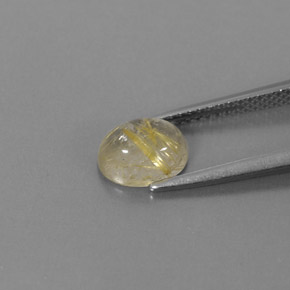Rutile Quartz Gemstone in 8 x 6 mm (calibrated) Size for Sale, Rutile Quartz Stone in Colorless Golden Color