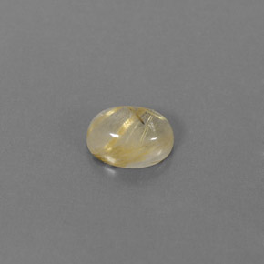 1.61 ct Yellow Rutile Quartz Gemstone, Rutile Quartz Gem in Oval Cabochon Shape for Sale.