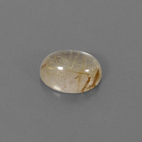 1.47 ct Yellow Rutile Quartz Stone, Natural Rutile Quartz in Oval Cabochon Shape for Sale