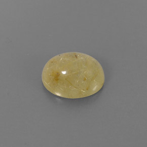 1.45 ct Yellow Rutile Quartz Stone, Natural Rutile Quartz in Oval Cabochon Shape for Sale