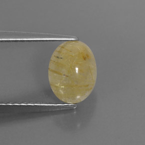 Rutile Quartz Gemstone in 8 x 6 mm (calibrated) Size for Sale, Rutile Quartz Stone in Colorless Golden Color