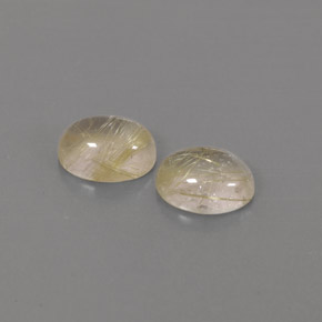 2.76 ct Yellow Rutile Quartz Gemstone, Rutile Quartz Gem in Oval Cabochon Shape for Sale.