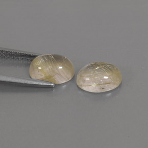 Rutile Quartz Gemstone in 8 x 6 mm (calibrated) Size for Sale, Rutile Quartz Stone in Colorless Golden Color
