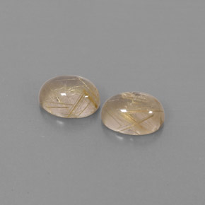 2.77 ct Yellow Rutile Quartz Gemstone, Rutile Quartz Gem in Oval Cabochon Shape for Sale.